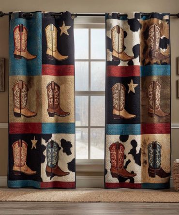 Cowboy Spirit Icons Quilted Curtains