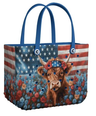Patriotic Cow Print Tote Bag – Stylish, Durable & Perfect For Everyday Use