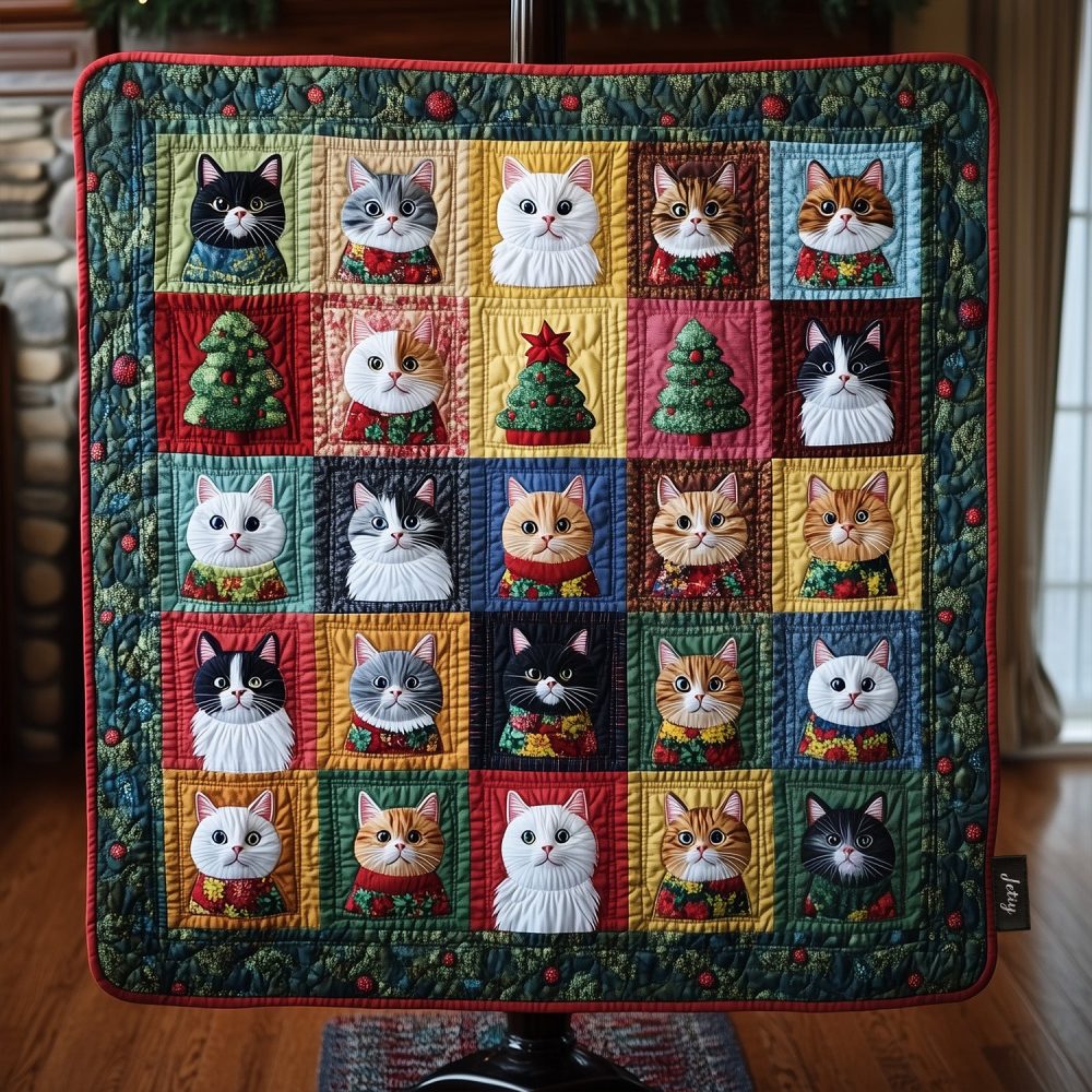 Cozy Cat Clusters Quilted Blanket