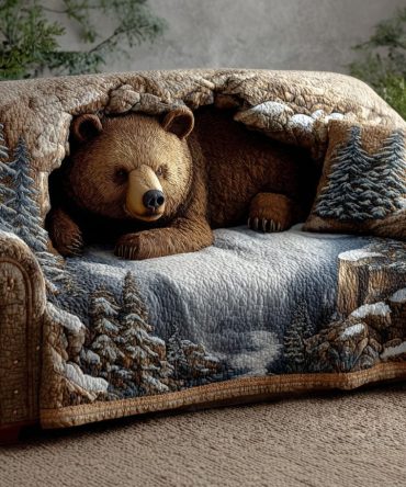 Cozy Bear Lodge Quilted Sofa Cover