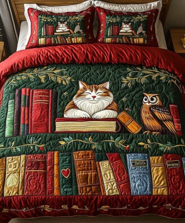 Cozy Book Nook 3-Piece Quilted Bedding Set
