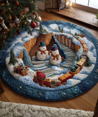 Cozy Frostland Quilted Round Mat