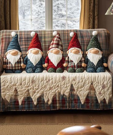 Cozy Gnomes Quilted Sofa Cover