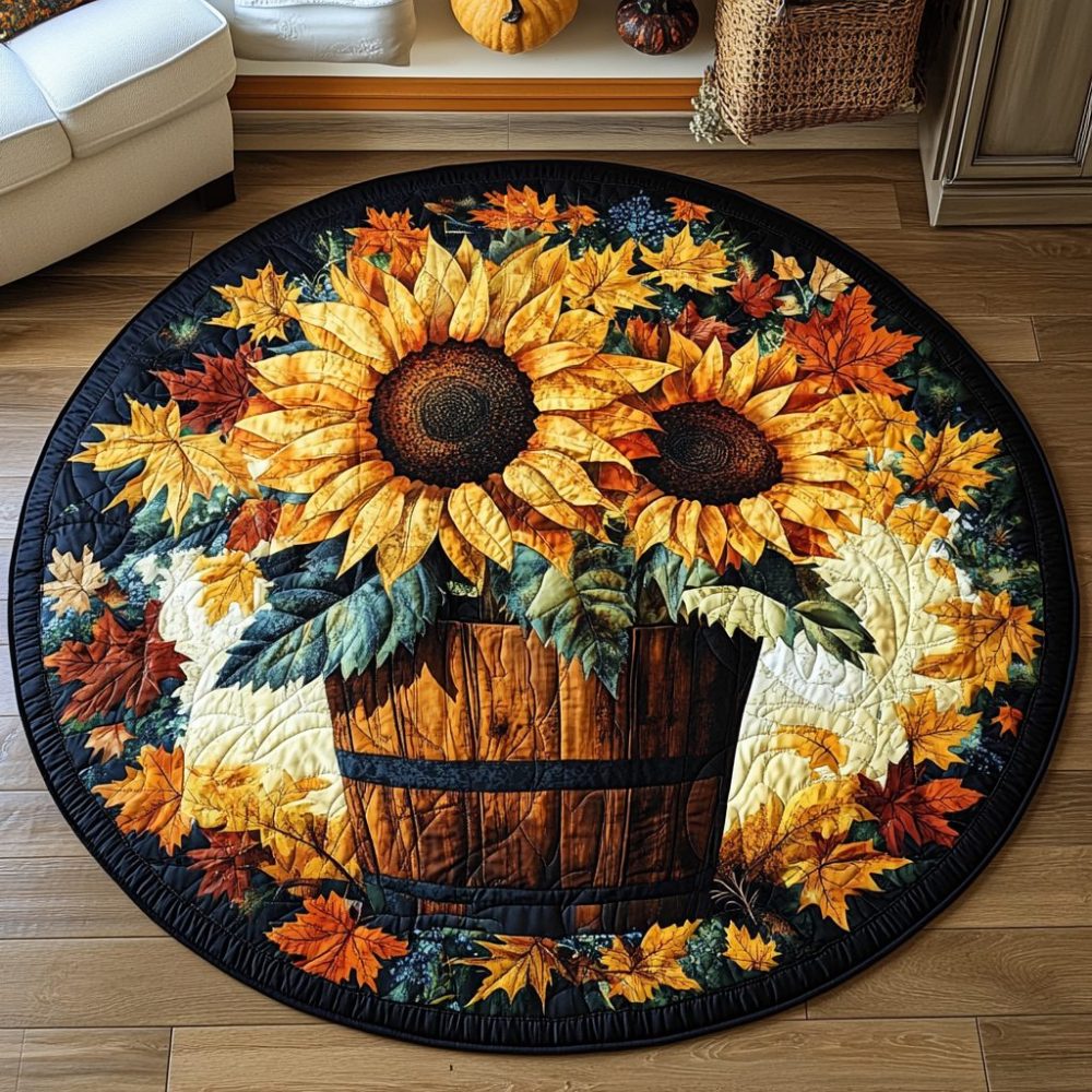 Cozy Harvest Quilted Round Mat