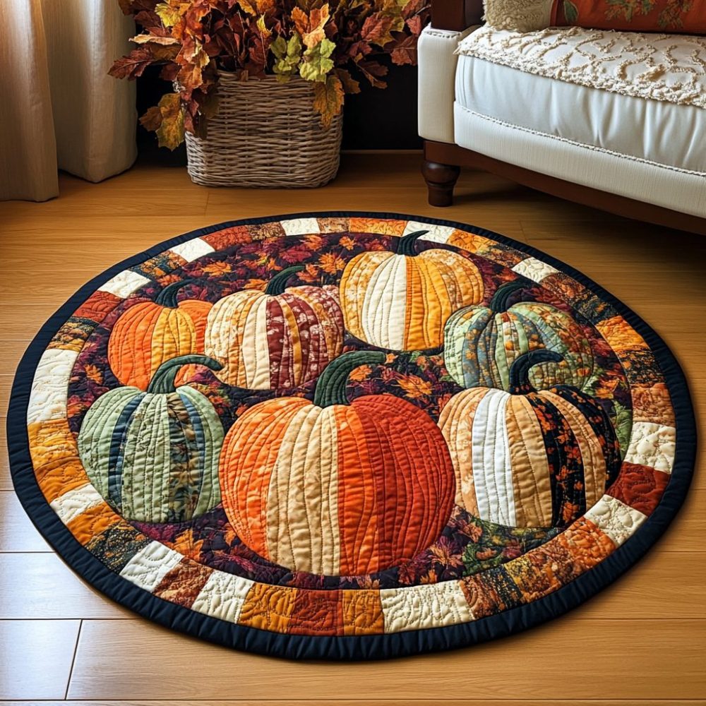 Cozy Harvest Quilted Round Mat