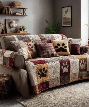 Cozy Paws Quilted Sofa Cover