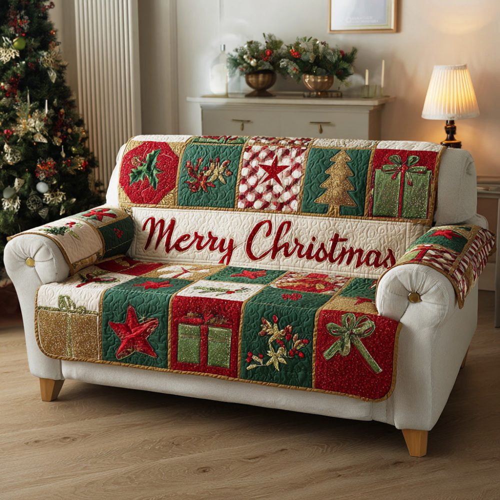 Cozy Snow Eve Quilted Sofa Cover