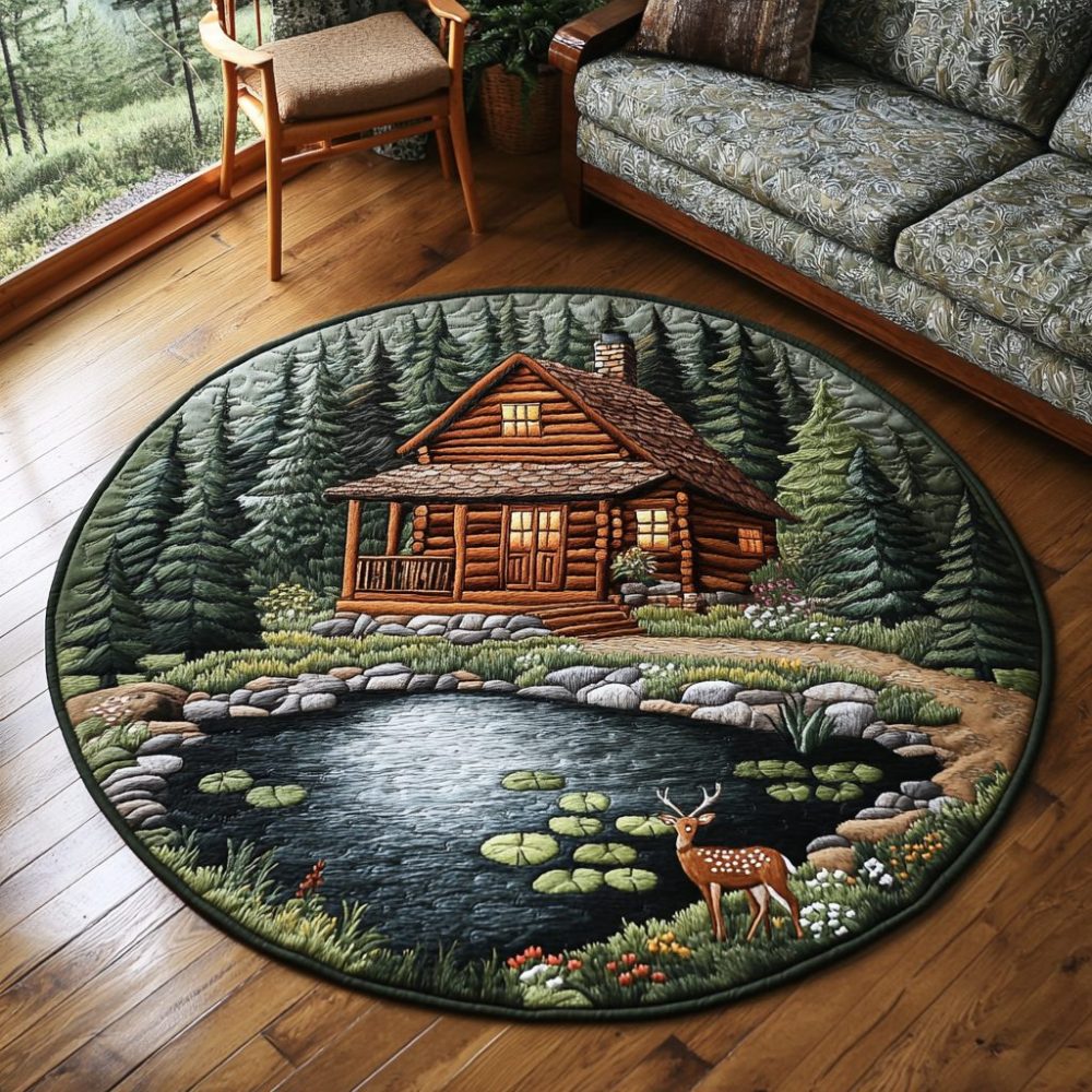 Cozy Timber Quilted Round Mat