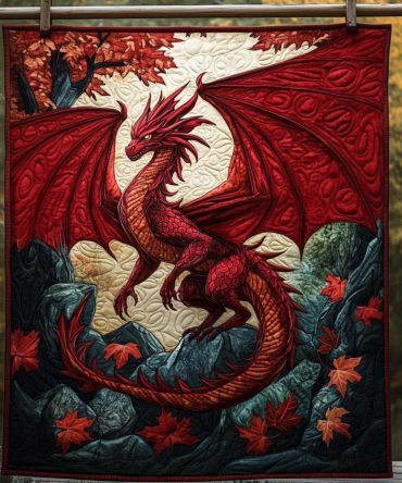 Crimson Blaze Quilted Blanket