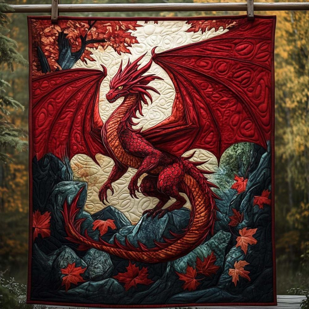 Crimson Blaze Quilted Blanket