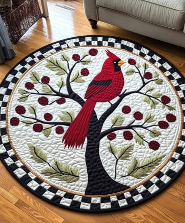 Crimson Majesty Quilted Round Mat
