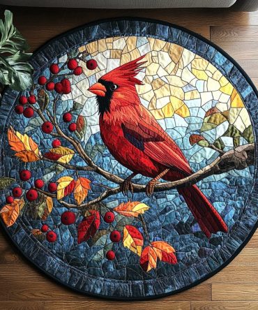 Crimson Majesty Quilted Round Mat