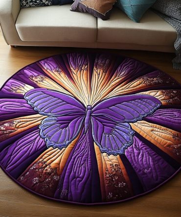 Crimson Wings Quilted Round Mat