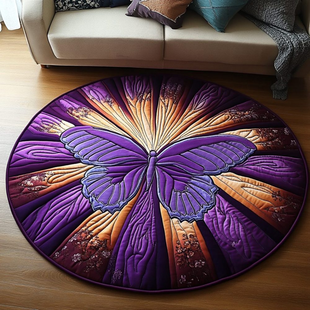 Crimson Wings Quilted Round Mat
