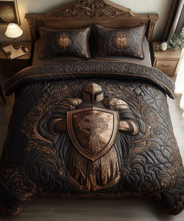 Crusader Knight 3-Piece Quilted Bedding Set