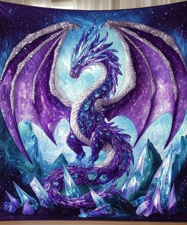 Crystal Dragon Quilted Blanket