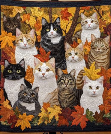 Curious Cats Corner Quilted Blanket