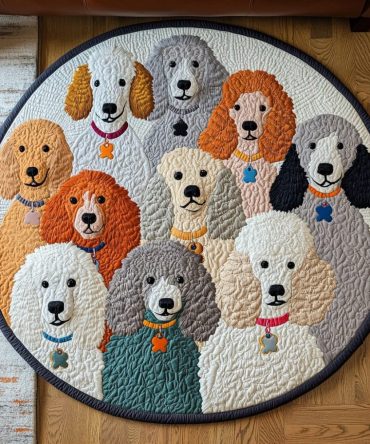 Curly Charm Quilted Round Mat