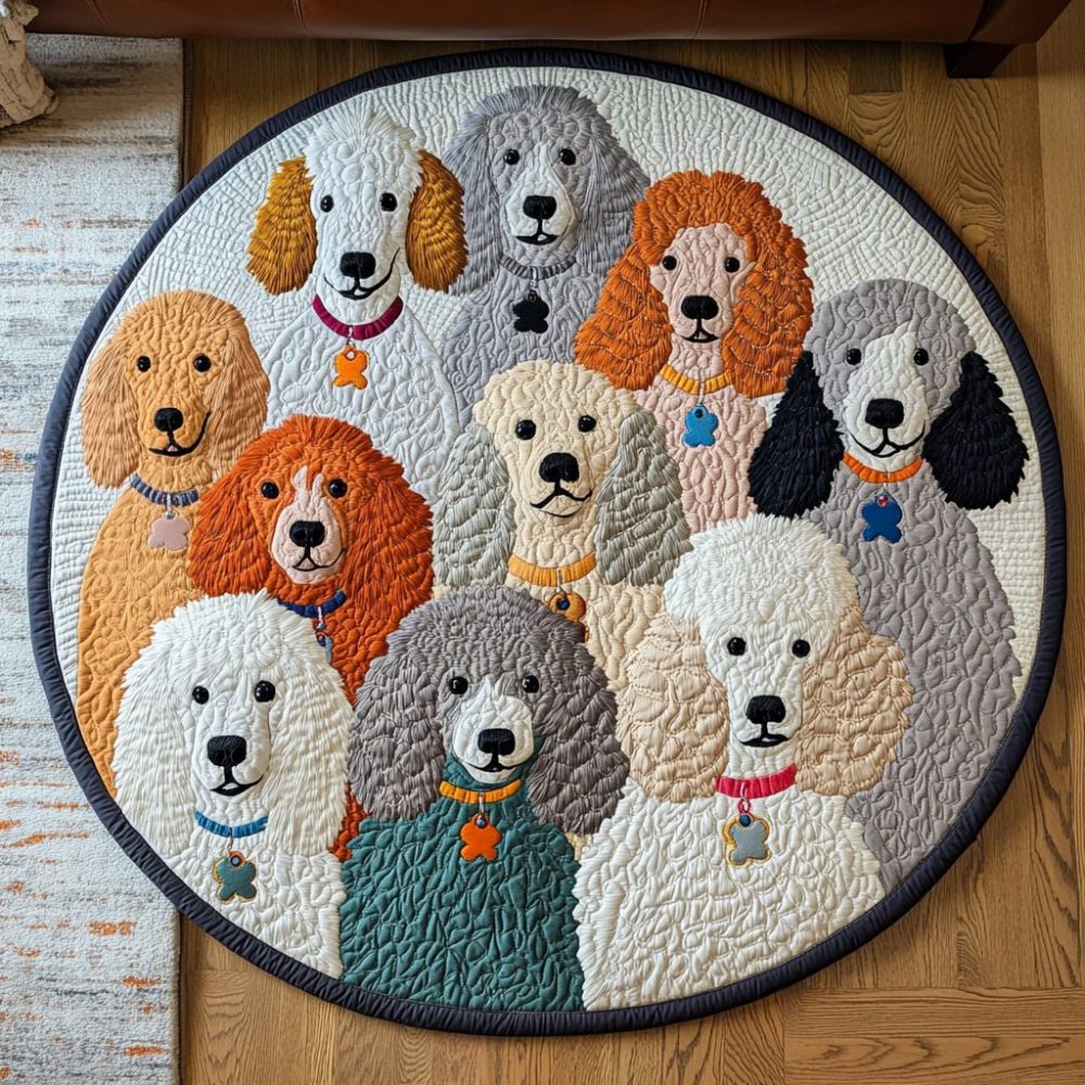 Curly Charm Quilted Round Mat
