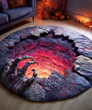 Cursed Pitfall Quilted Round Mat