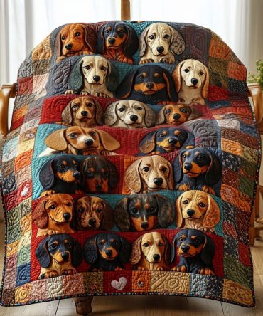 Dachshund Haven Quilted Blanket