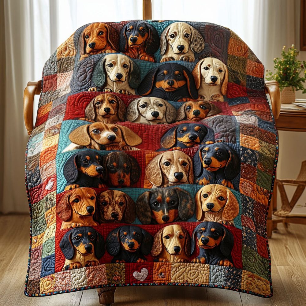 Dachshund Haven Quilted Blanket