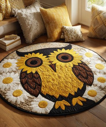 Daisy Eyes Quilted Round Mat