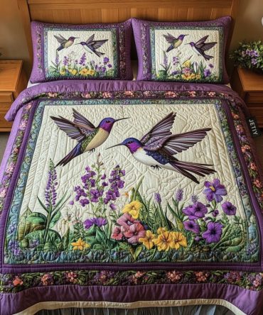 Dancing Duo 3-Piece Quilted Bedding Set