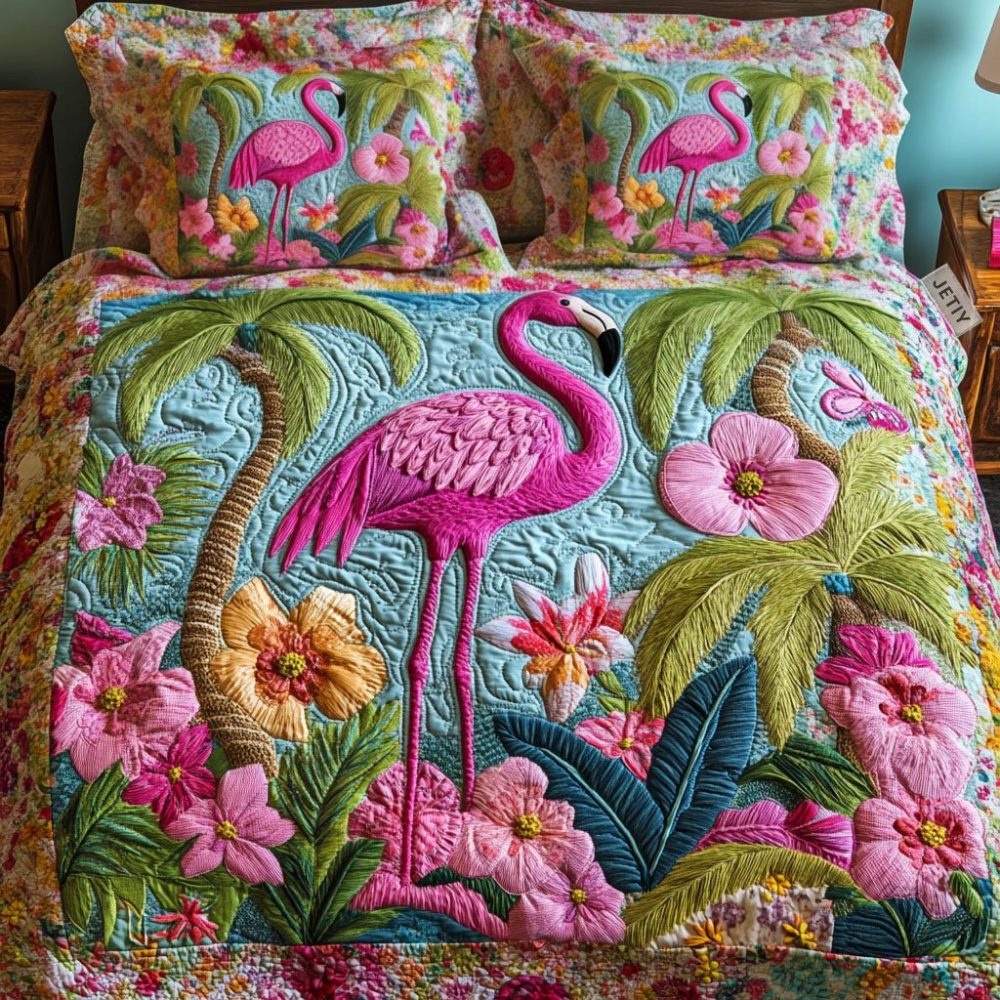 Dancing Waters 3-Piece Quilted Bedding Set