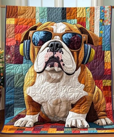 Dapper Bulldog Delight Quilted Blanket