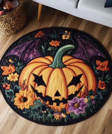 Dark Harvest Quilted Round Mat