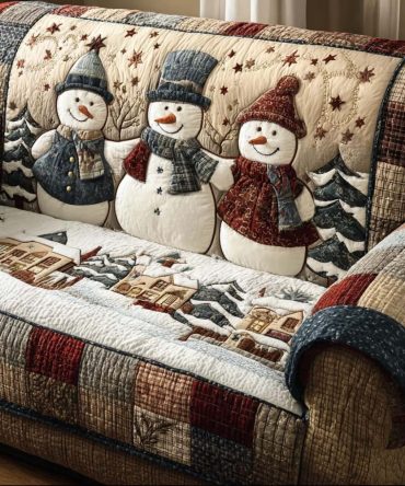 December Frost Quilted Sofa Cover