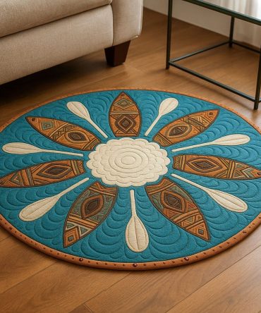 Deep Current Quilted Round Mat