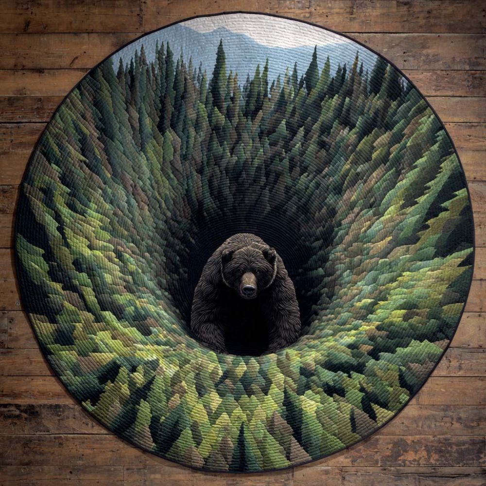 Deep Forest Quilted Round Mat