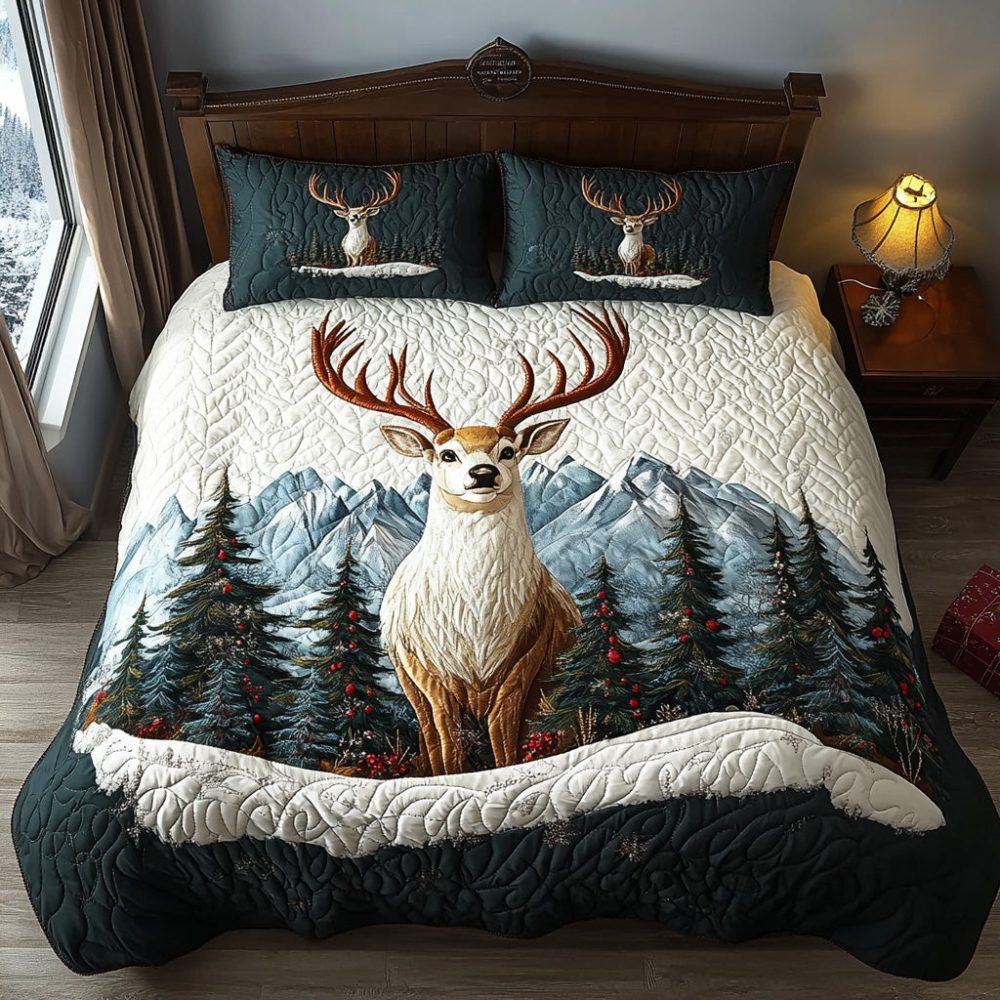 Deer Guard 3-Piece Quilted Bedding Set