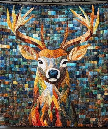 Deer Patchworks Quilted Blanket
