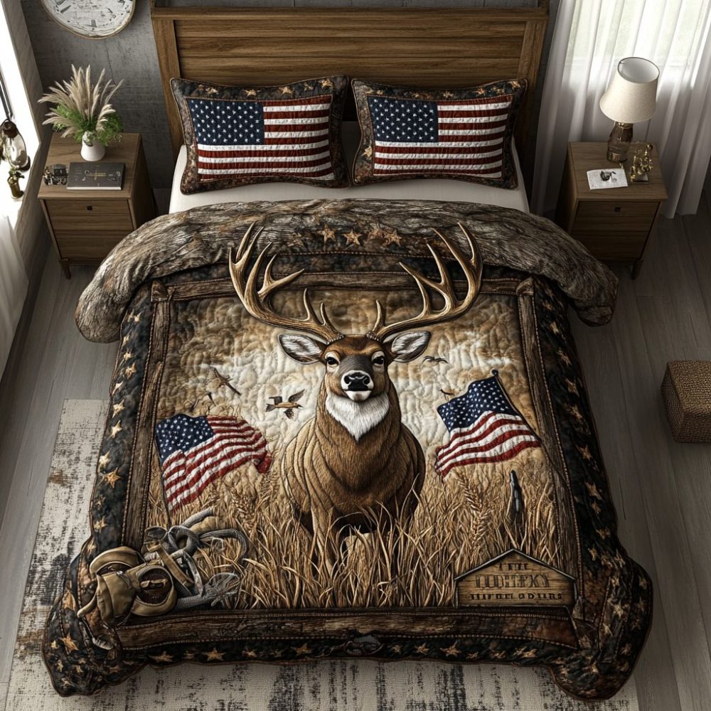 Deer Trail 3-Piece Quilted Bedding Set