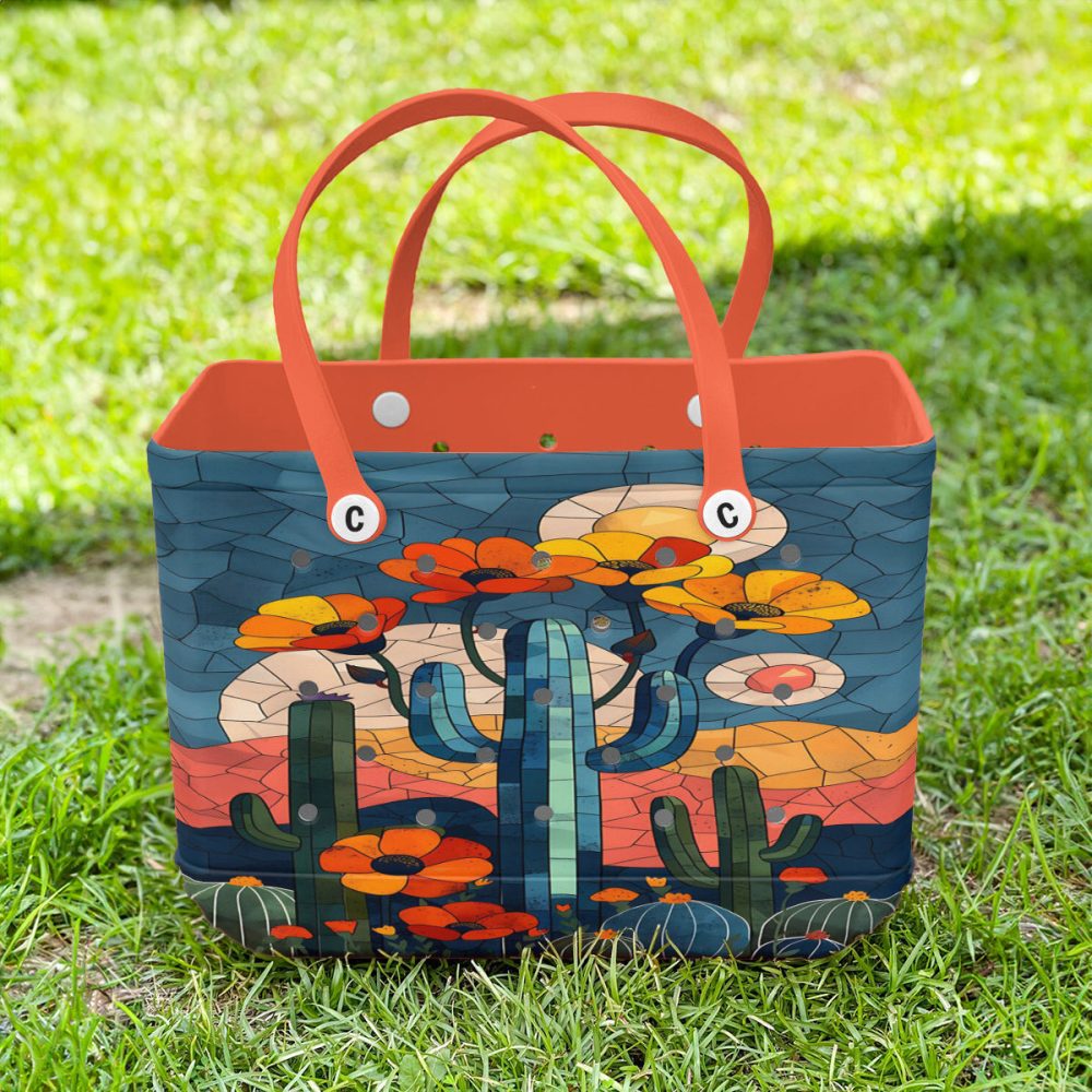 Bucket Tote Bag, Limited Edition Bogg Bag, Beach Bag Desert Sunset - Image 2