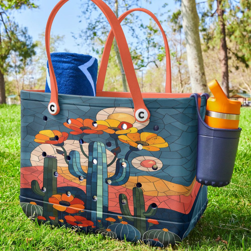 Bucket Tote Bag, Limited Edition Bogg Bag, Beach Bag Desert Sunset - Image 3