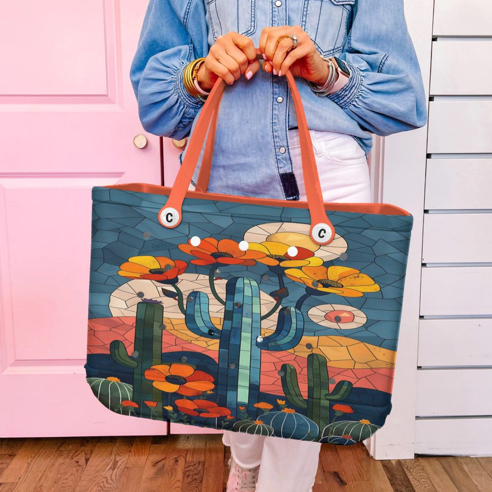 Bucket Tote Bag, Limited Edition Bogg Bag, Beach Bag Desert Sunset - Image 5
