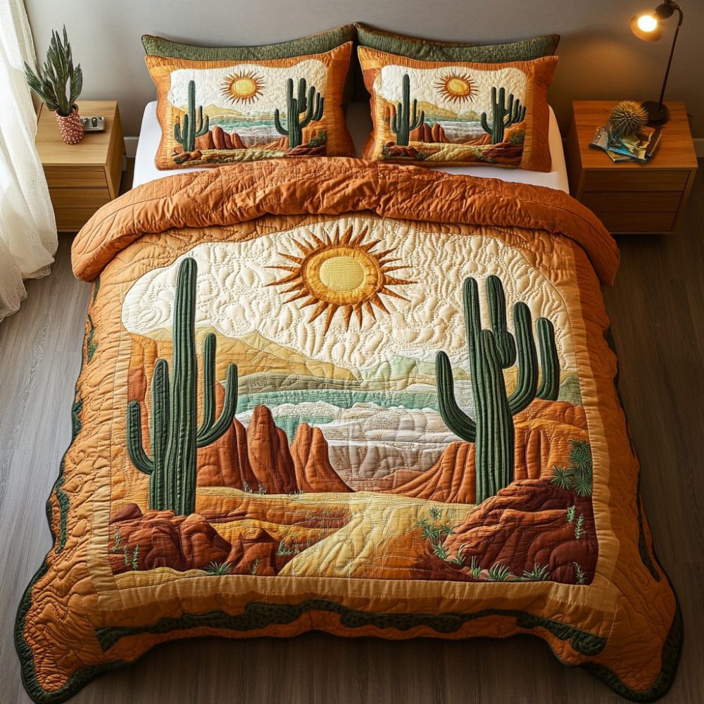 Desert Bloom 3-Piece Quilted Bedding Set