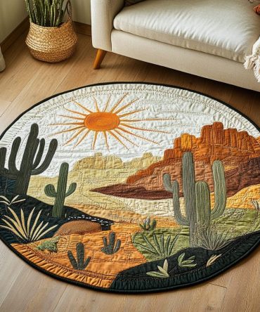 Desert Bloom Quilted Round Mat