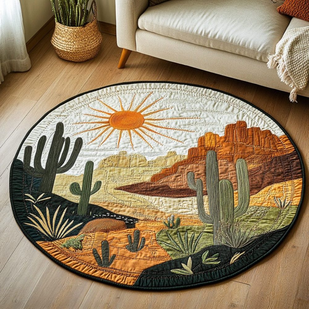Desert Bloom Quilted Round Mat