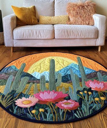 Desert Bloom Quilted Round Mat