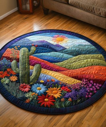 Desert Bloom Quilted Round Mat
