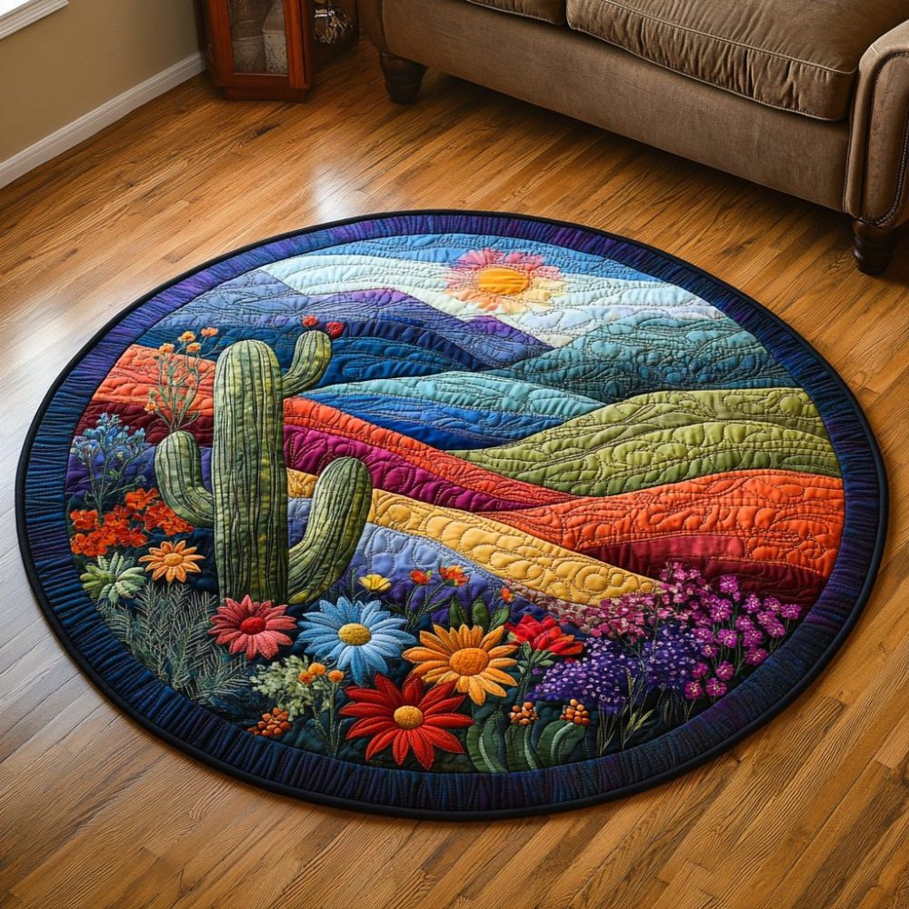 Desert Bloom Quilted Round Mat