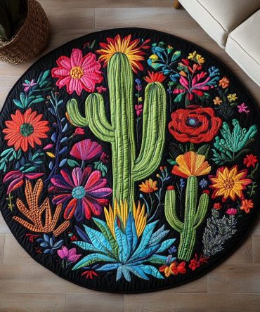 Desert Bloom Serenity Quilted Round Mat