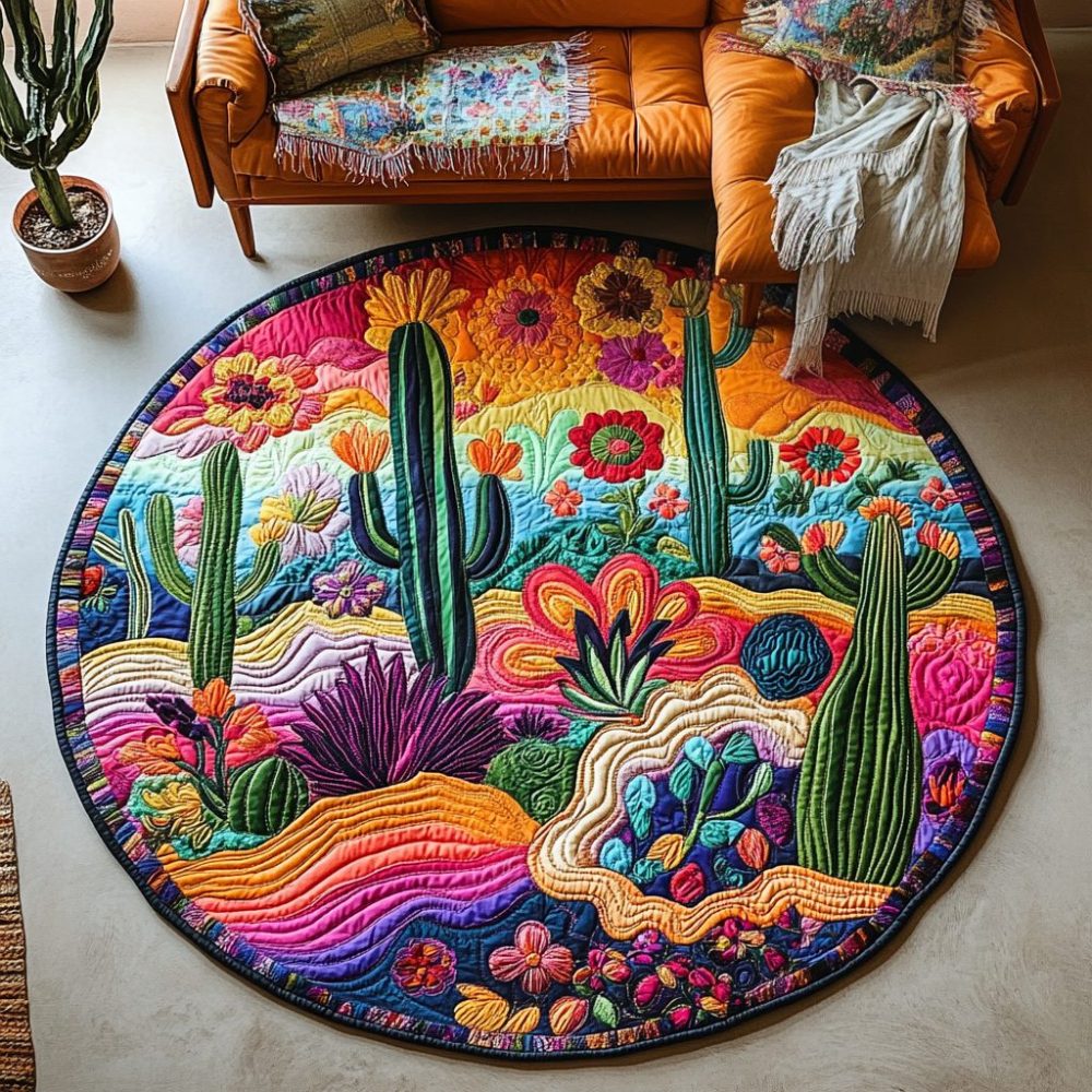 Desert Dreamscape Charm Quilted Round Mat