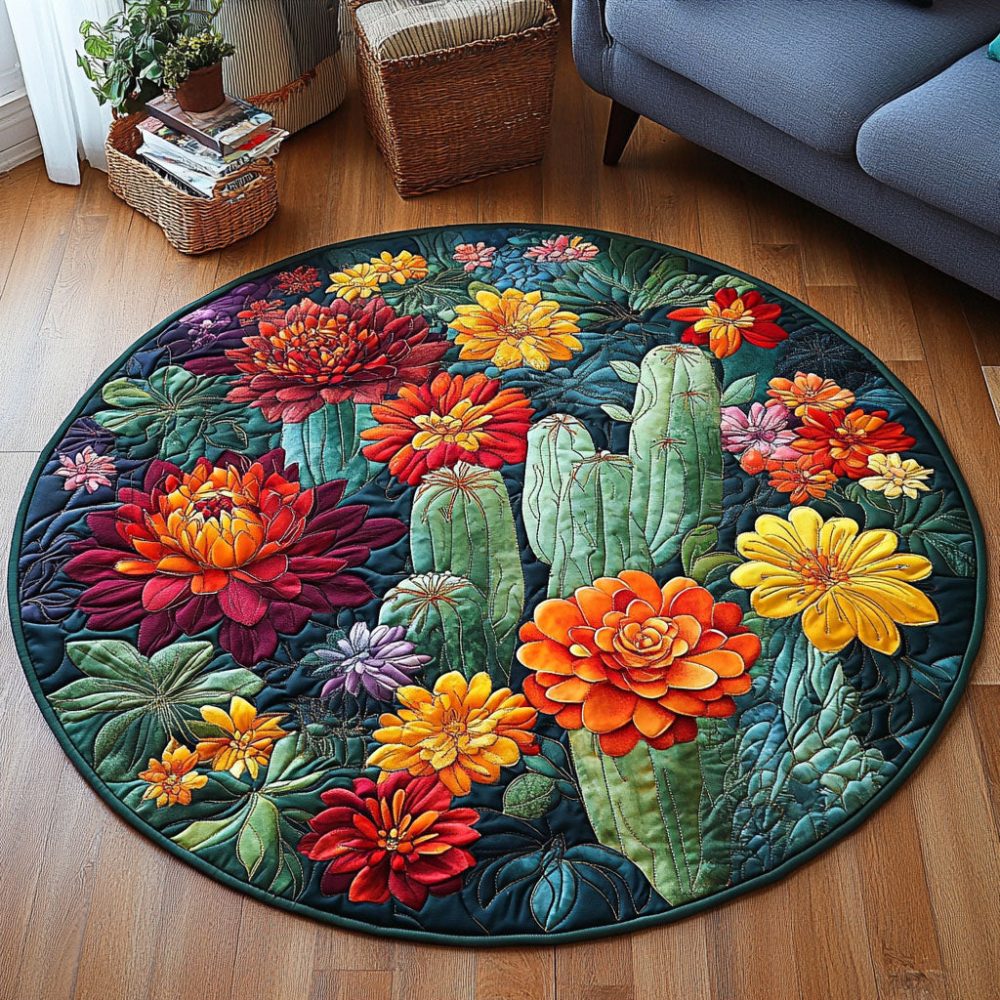 Desert Garden Quilted Round Mat