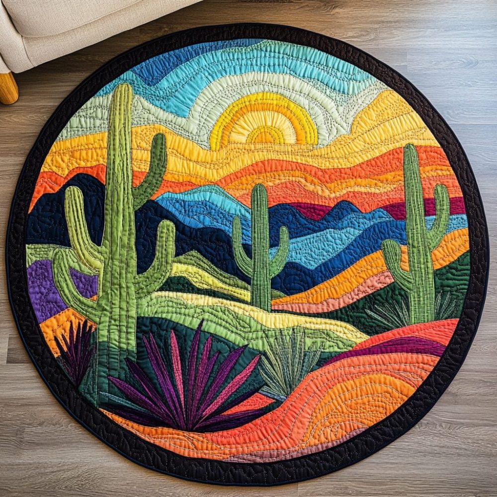 Desert Mirage Quilted Round Mat